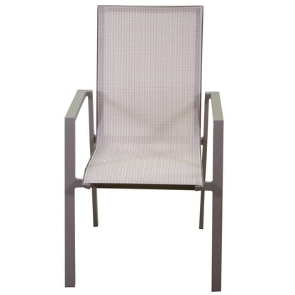 Fauteuil Cleveland en aluminium gris tourterelle mat et textline