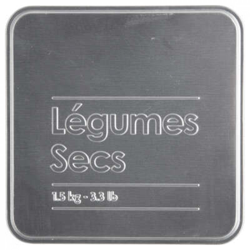 Récipient de cuisine en fer noir pour légumineuses 1,5kg 10,8x10,8x h18,4 cm