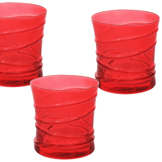 Set de 3 verres en verre rouge 310 cc