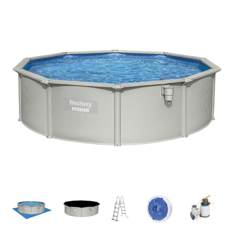 Piscine hors sol Hydrium ronde 460x120 cm grise