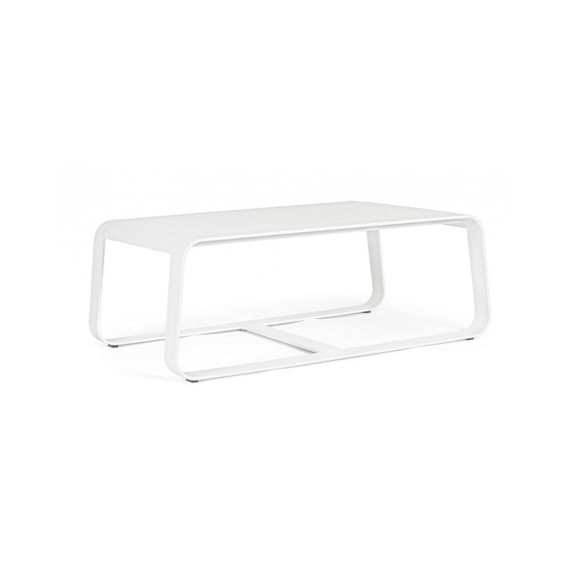 Table basse d'extérieur MERRIGAN en aluminium blanc 105x62x h38 cm