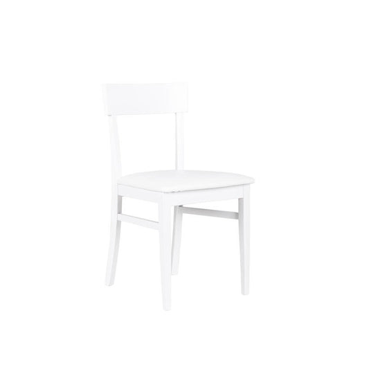 4xChaise en bois laqué blanc avec assise en simili cuir 445xh. 82 cm 