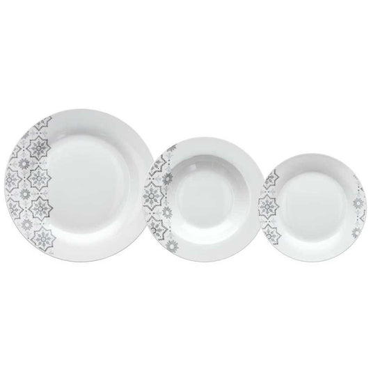 Service de Vaisselle 18 Pièces Brina Porcelaine Gris