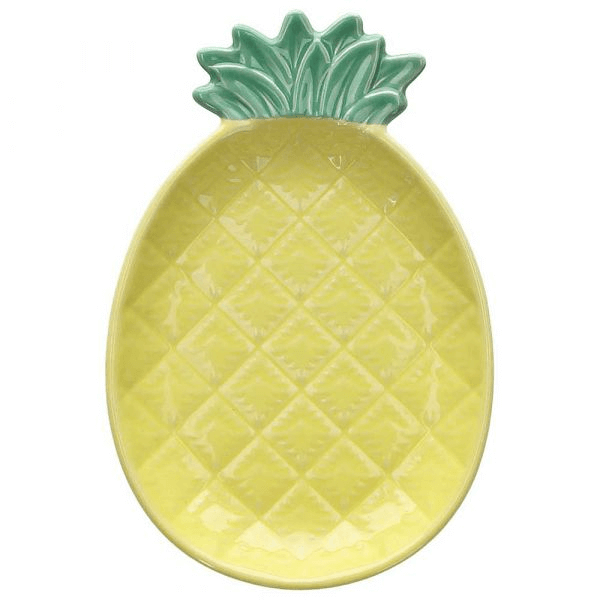 Assiette Ananas 18,5x12,5x2,5h cm Pachy Grès Jaune