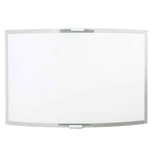 Applique 1xE27 Cadre Argent Plaque de Verre Blanc-Transparent E-Energy Elisa