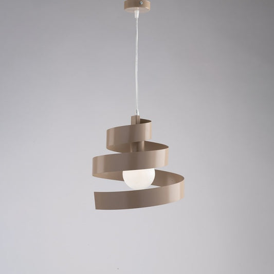 Lustre suspension moderne en fer, une lumière, gris tourterelle 30x h23 cm