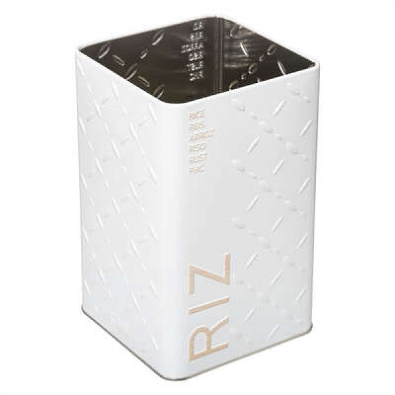 Récipient de cuisine en fer blanc pour riz 1,25 Kg 10,8x10,8x h18,4 cm