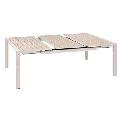 Table Réglable Evasion Carrée En Aluminium Effet Bois Argile