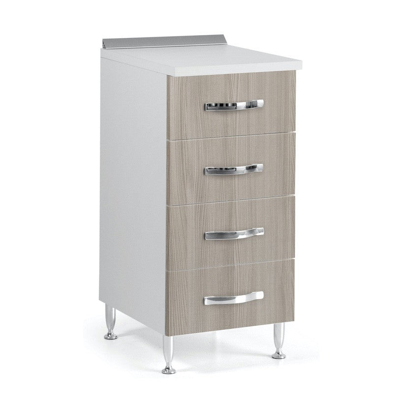 Cassettiera Cucina bianco con 4 Cassetti Olmo H 85x50x40