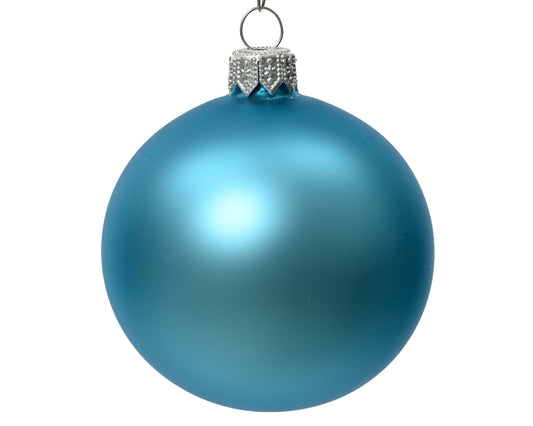 Boule de Noël Boules en verre opaque de couleur bleu sucre ø 6cm