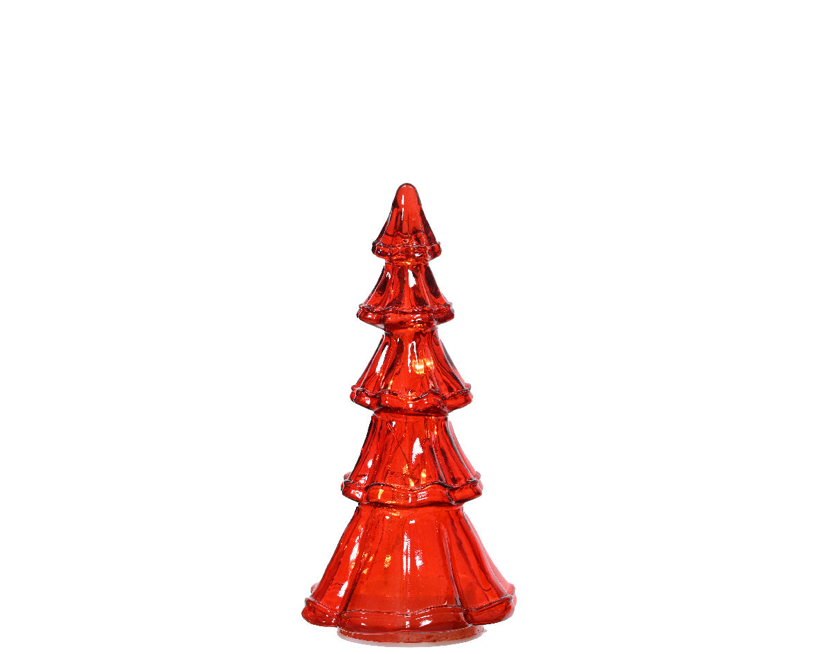 Albero micro LED rosso h. 19,5cm x dia 10cm