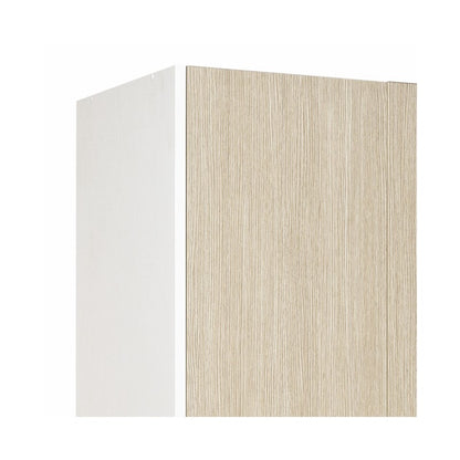 Armoire 2 portes, caisson blanc et façade couleur orme, 91x52xH 210 cm