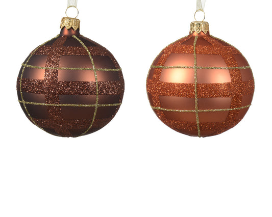 Boule de Noël verre opaque à pois 2 coloris assortis coloris assorti ø 8cm