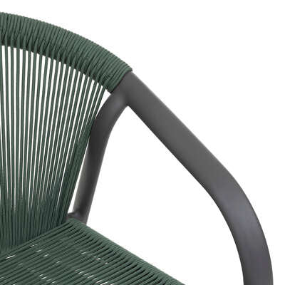 Assise empilable Riu en aluminium olive graphite et polyester - L. 565 x P. 615 x H. 80 cm