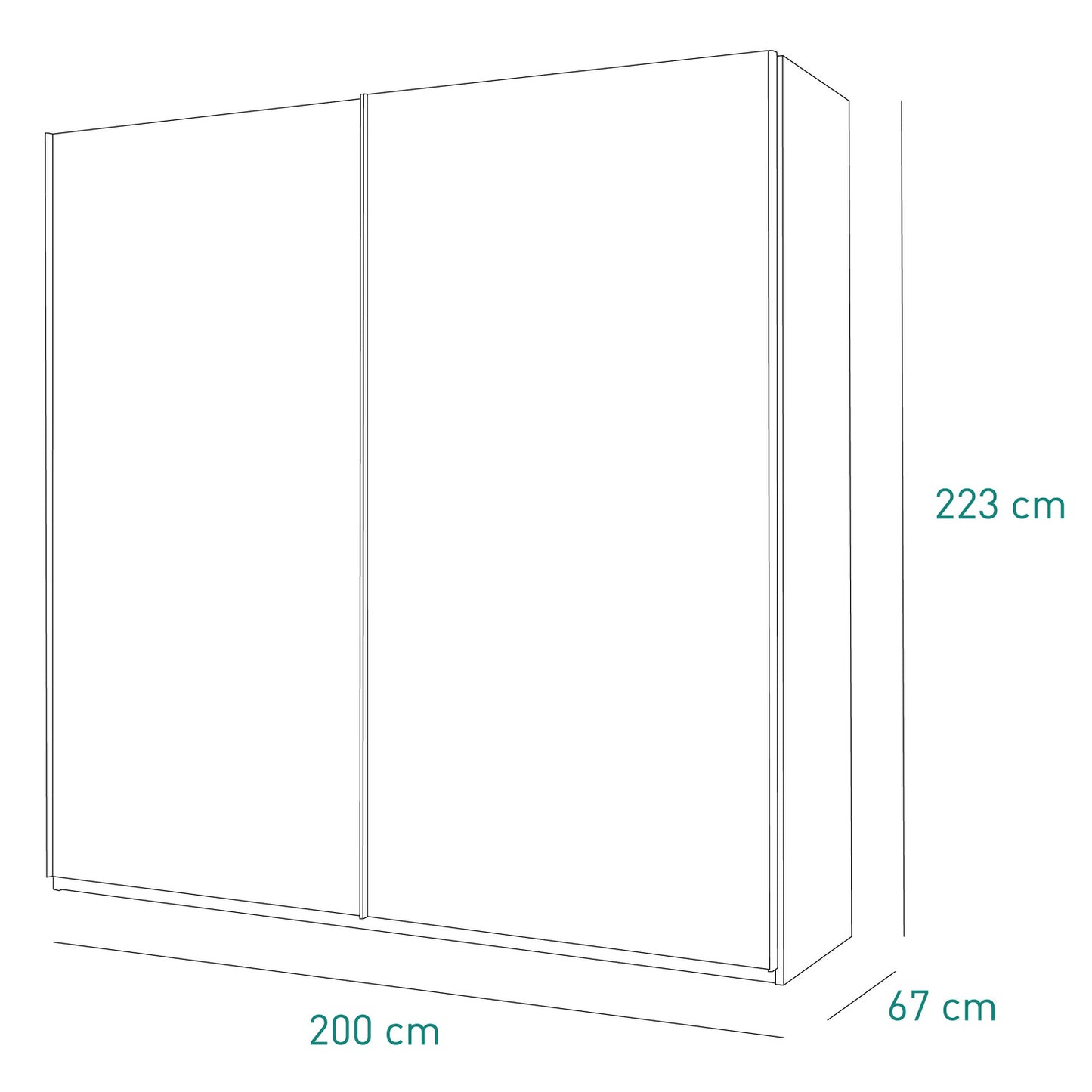 Armoire Systema avec portes coulissantes Chêne/Blanc