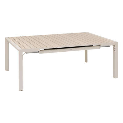 Table Réglable Evasion Carrée En Aluminium Effet Bois Argile