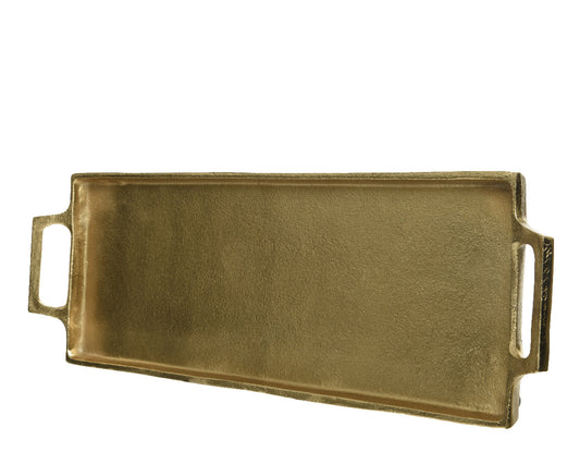 Vassoio rettangolare oro 43,5x14cm con manico