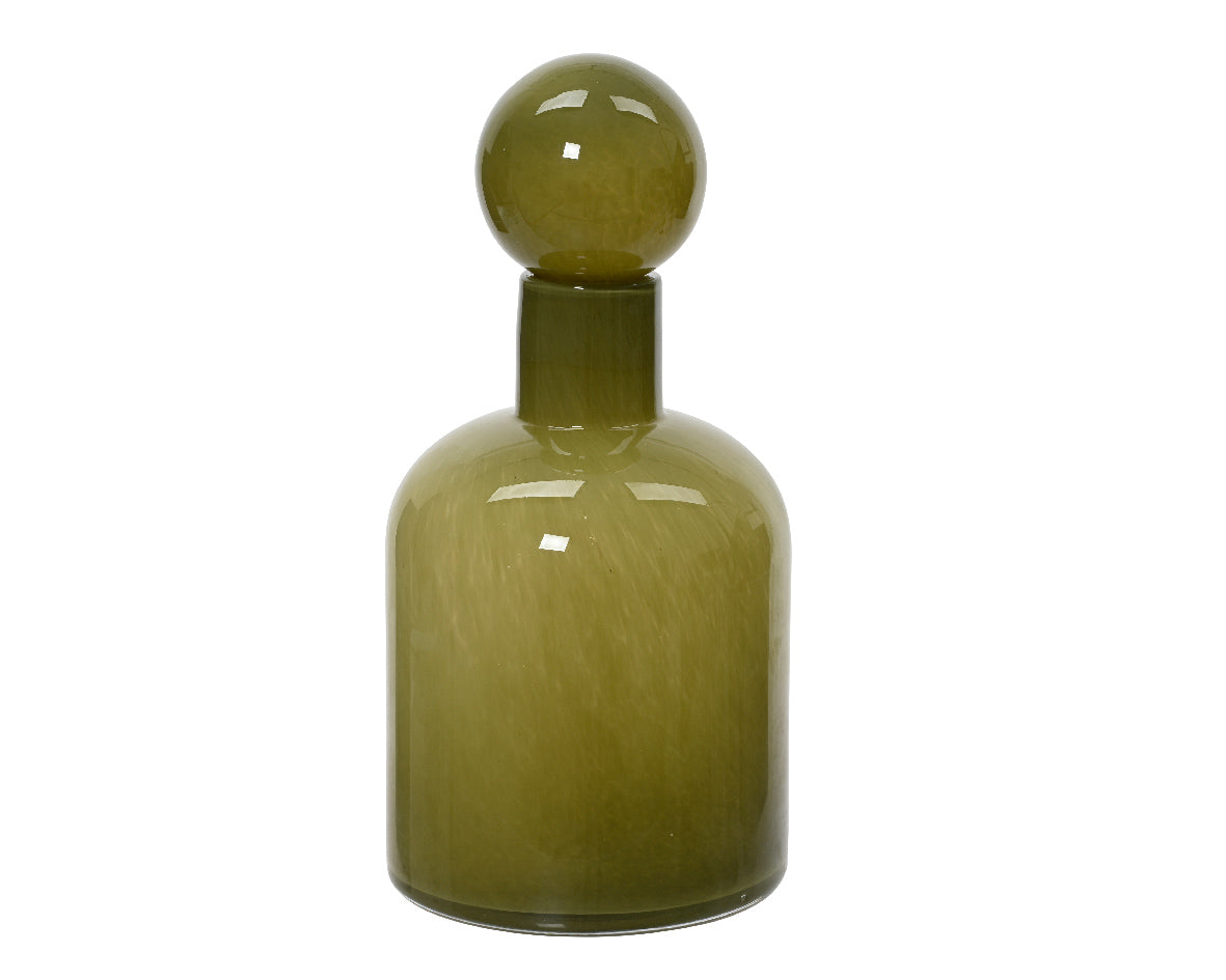 Vaso in vetro verde h. 30 cm x d. 15 cm