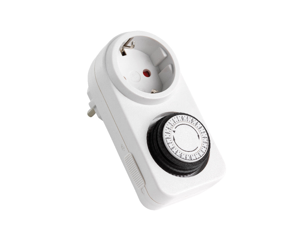 Timer 24 pvc interno bianco 7,2x7,2x11,5 cm