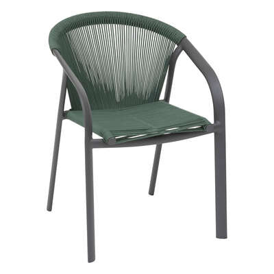 Assise empilable Riu en aluminium olive graphite et polyester - L. 565 x P. 615 x H. 80 cm