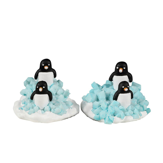 Lemax Candy Penguin Colony Set Of 2 - Ensemble de 2 colonies de pingouins en bonbons pour village de Noël