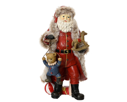 Babbo Natale con orso h.22cm, rosso