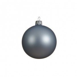 Boule de Noël en verre gris opaque 6 cm