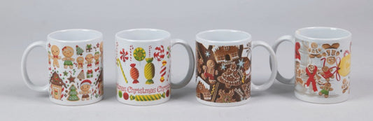 Tazza ceramica 8x9,5 cm decori gingerbread