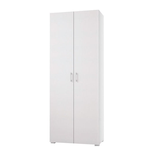 Armoire polyvalente avec 2 portes, 1 tiroir et 6 étagères intérieures, portes blanches