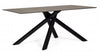Tavolo ceramica 180x90x76 cm grigio scuro gambe nere