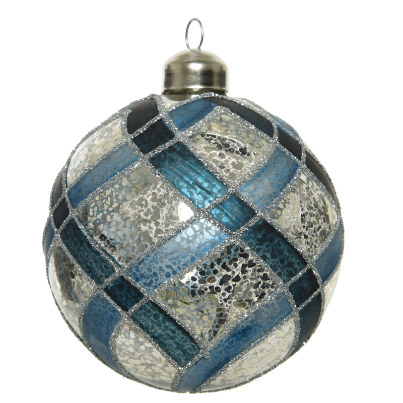 Boule de Noël boule bleue Ø8 cm