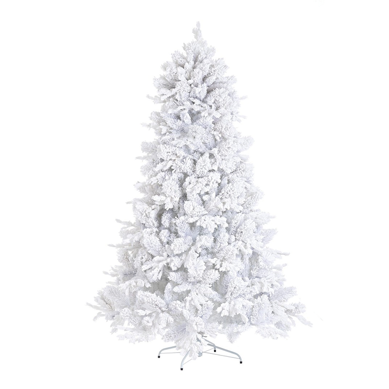 Sapin de Noël Alberg blanc neige H 210 x Ø130 cm