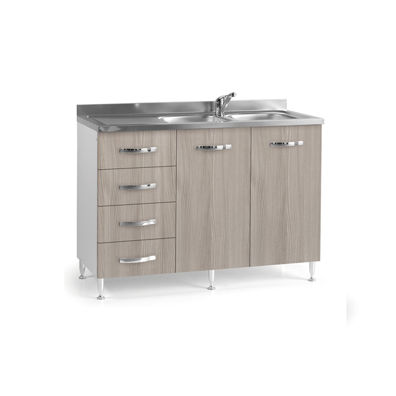 Sottolavello cucina 2 ante olmo con cassetti SX 120x50xH 85