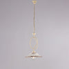 Lampadario avorio decapè, ceramica bianco marrone, 1 luce, Ø30 cm